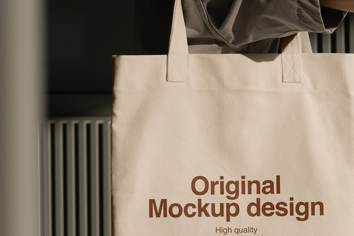 Tote Bag Mockup Urban Style, a Merchandise Mockup by eezo (Photo 2 of 4)