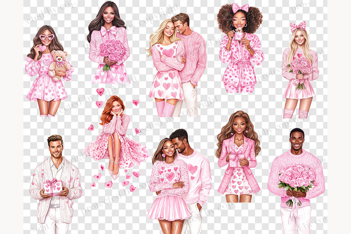 Sweet Love Valentine Clipart, a Person Illustration by GlamArtZhanna (Photo 8 of 8)