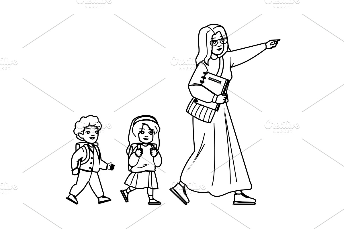 friendship field trip kid vector, an Object Illustration by pikepicture