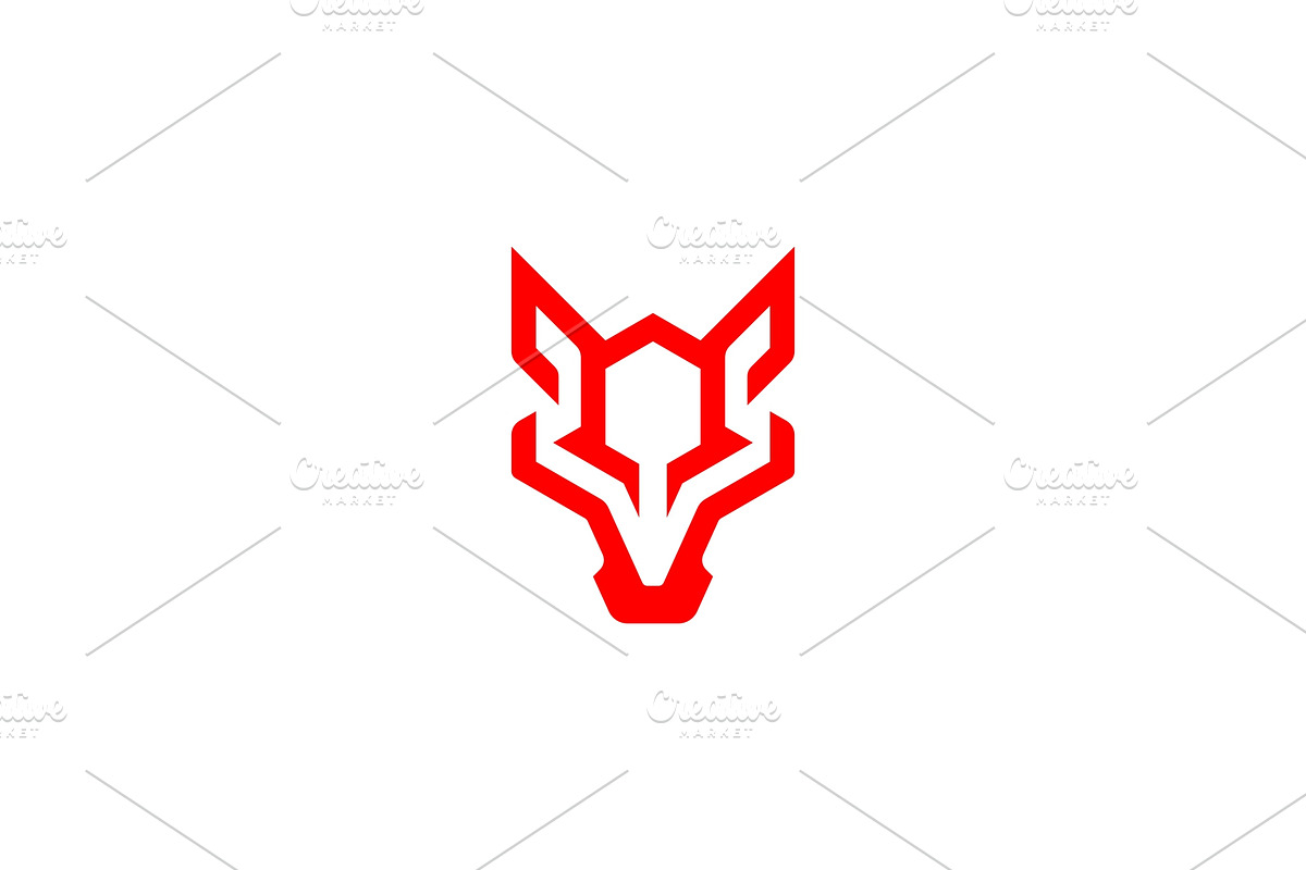 Modern Wolf Head Logo Template, a Branding & Logo Template by MenkType Studio (Photo 1 of 3)