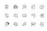 Porcupine Doodle Icons, a Solid Icon by Prosymbols (Thumbnail 6 of 6)