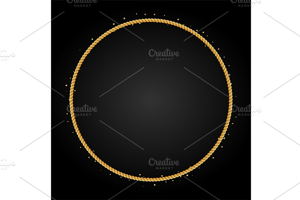 Gold twisted rope circle frame, an Illustration by Quarta