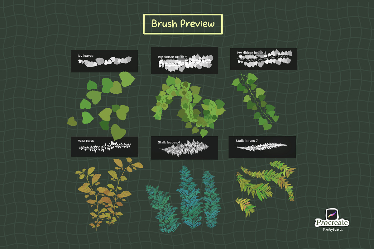 30 Forest Brushes for Procreate, a Brush Add-On by badrusblue (Photo 3 of 6)