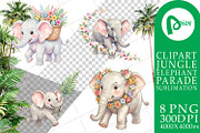 Cute Elephant Sublimation PNG, an Animal Illustration by Artnoy (Thumbnail 13 of 18)