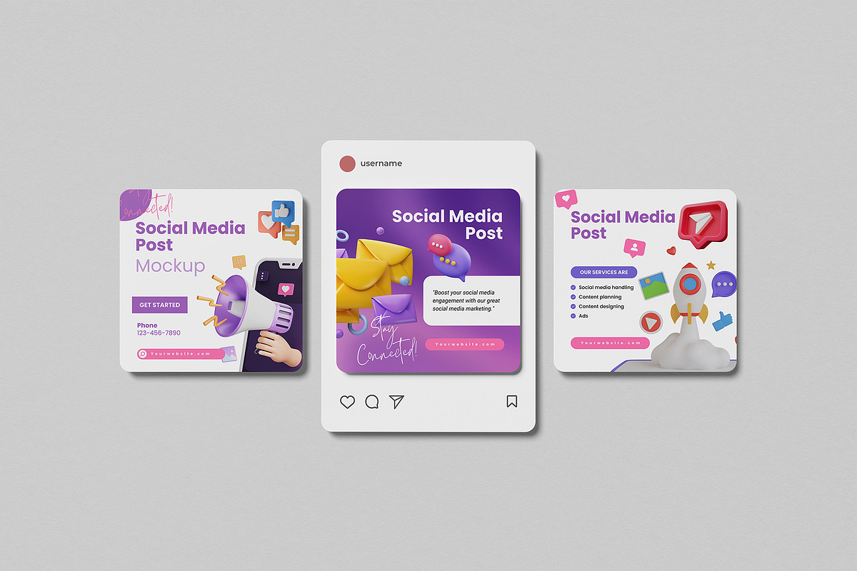 Social Media Instagram Post Mockup, an Advertising Mockup by Graphic Deal (Photo 4 of 15)