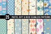 Pastel Gift & Deco Seamless Patterns, an Illustration by DreamArtGraphic (Thumbnail 1 of 5)