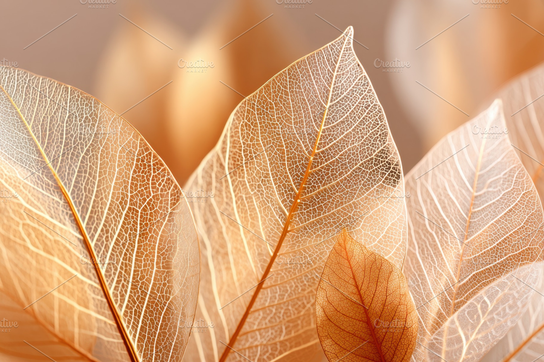 Delicate translucent leaves in warm tones, a Background Photo by AlyaAnd