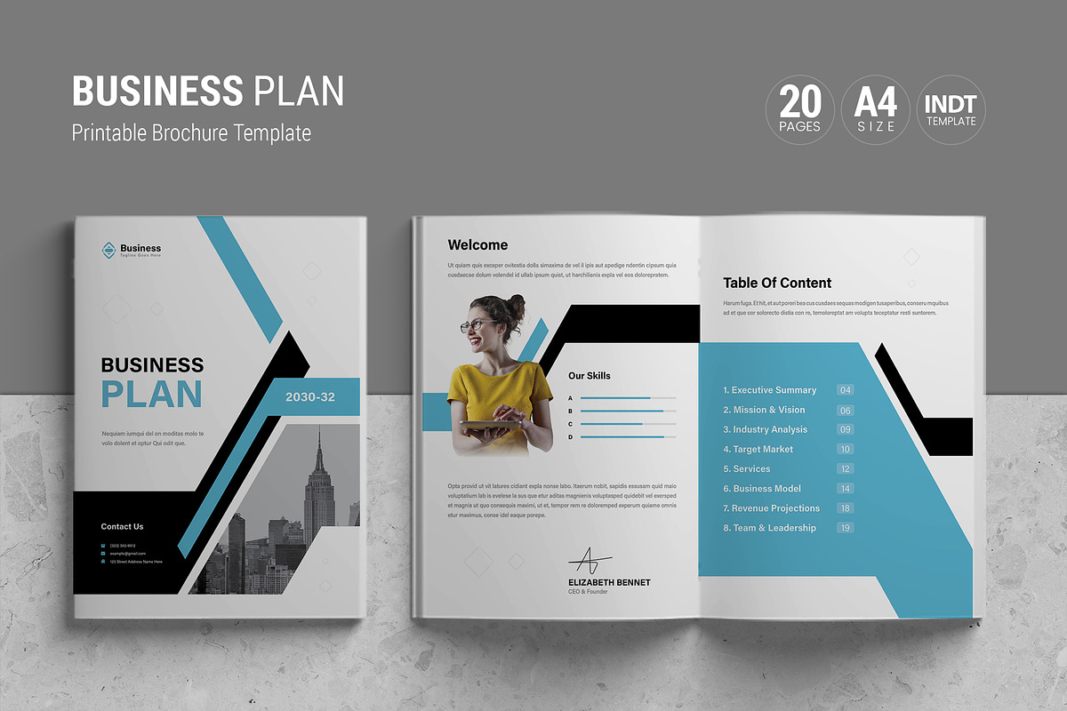 Business Plan Brochure Template, a Brochure Template by White Graphic (Photo 1 of 11)