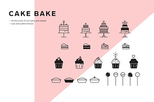 Cakes And Ice Cream Icon Set