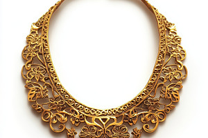 Gold necklace with a filigree design, a Beauty & Fashion Photo by Pixeness Studio