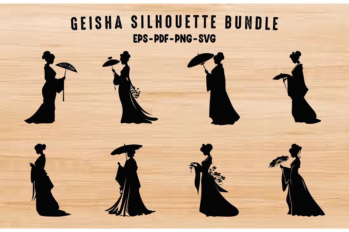 Geisha Silhouette Vector art Set, a Person Illustration by Gfx Expert Team (Photo 1 of 3)