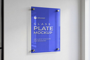 Glass Plaque Wall Sign Mockup