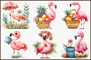 Summer Flamingo Garden Clipart, an Illustration by Sublimation Artist (Thumbnail 3 of 6)