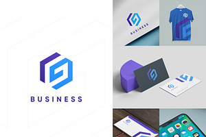 Negative Space G Lettering Logo