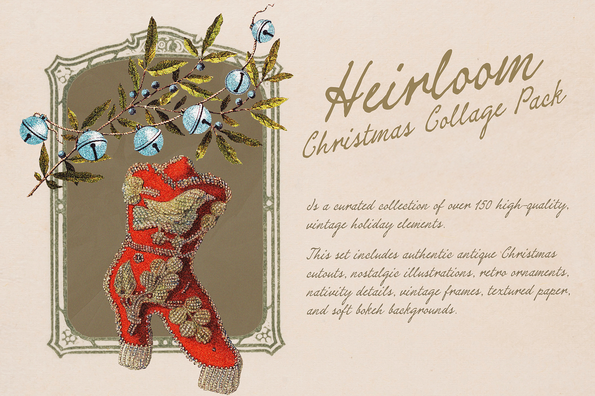 Heirloom: Christmas Collage Pack, an Object Graphic by Anastasiia VNSK (Photo 4 of 14)