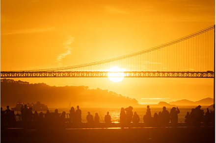 Sunset Silhouette: A Group of People, a Person Photo by Barcelona_dreams
