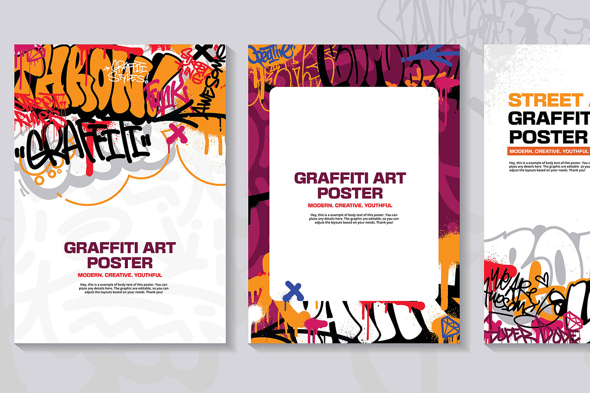 Bundle 16 Graffiti Poster Templates, a Poster Template by MEAS7 Artwork (Photo 7 of 7)