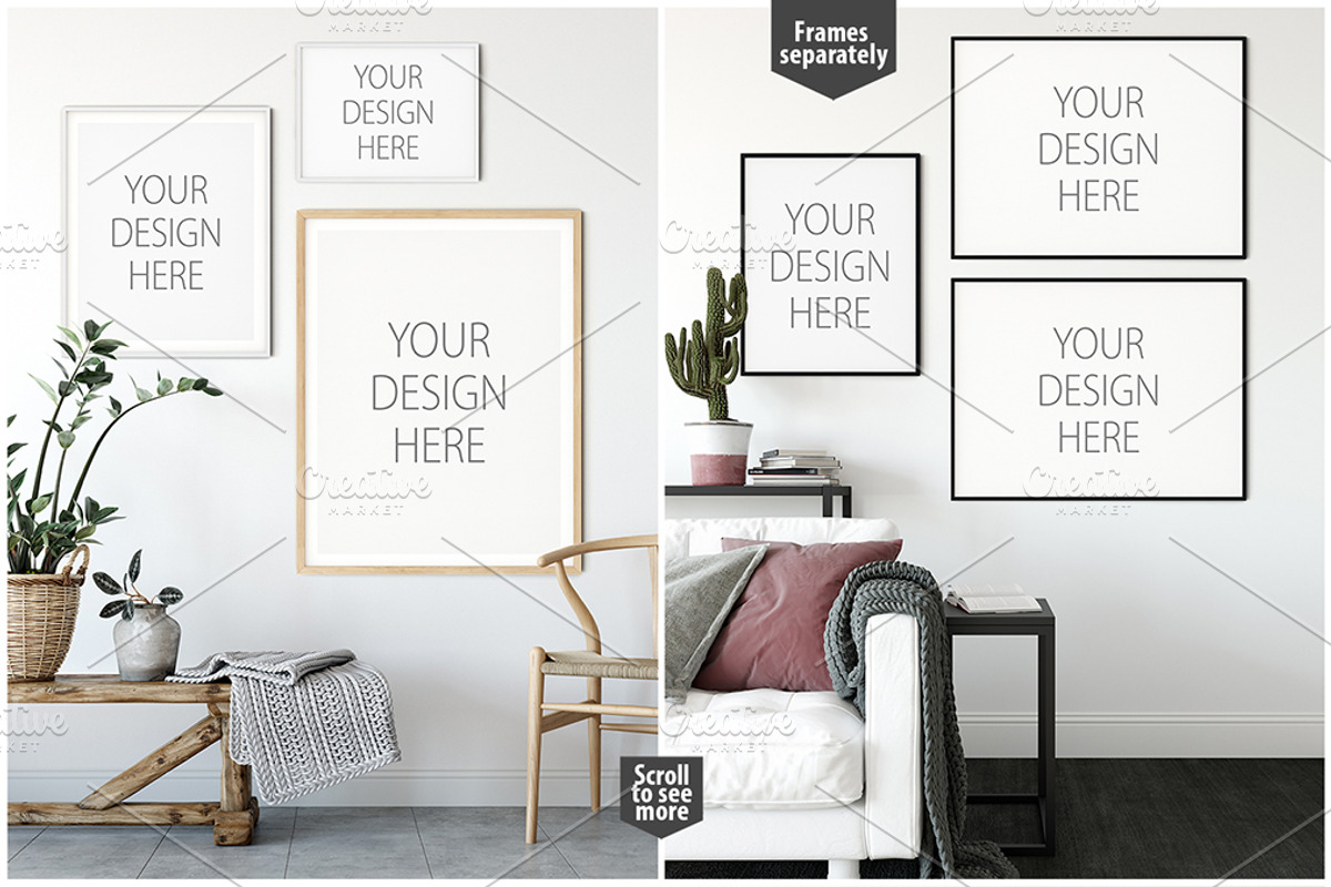 Frames & Walls Scandinavian Bundle, a Household Mockup by Yuri-U (Photo 6 of 38)
