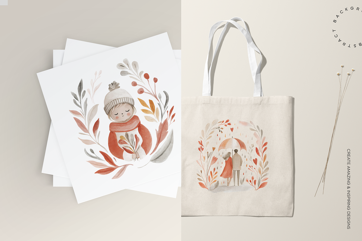Autumn Charm Watercolor Collection, a Seasonal Illustration by Lumeno (Photo 7 of 7)