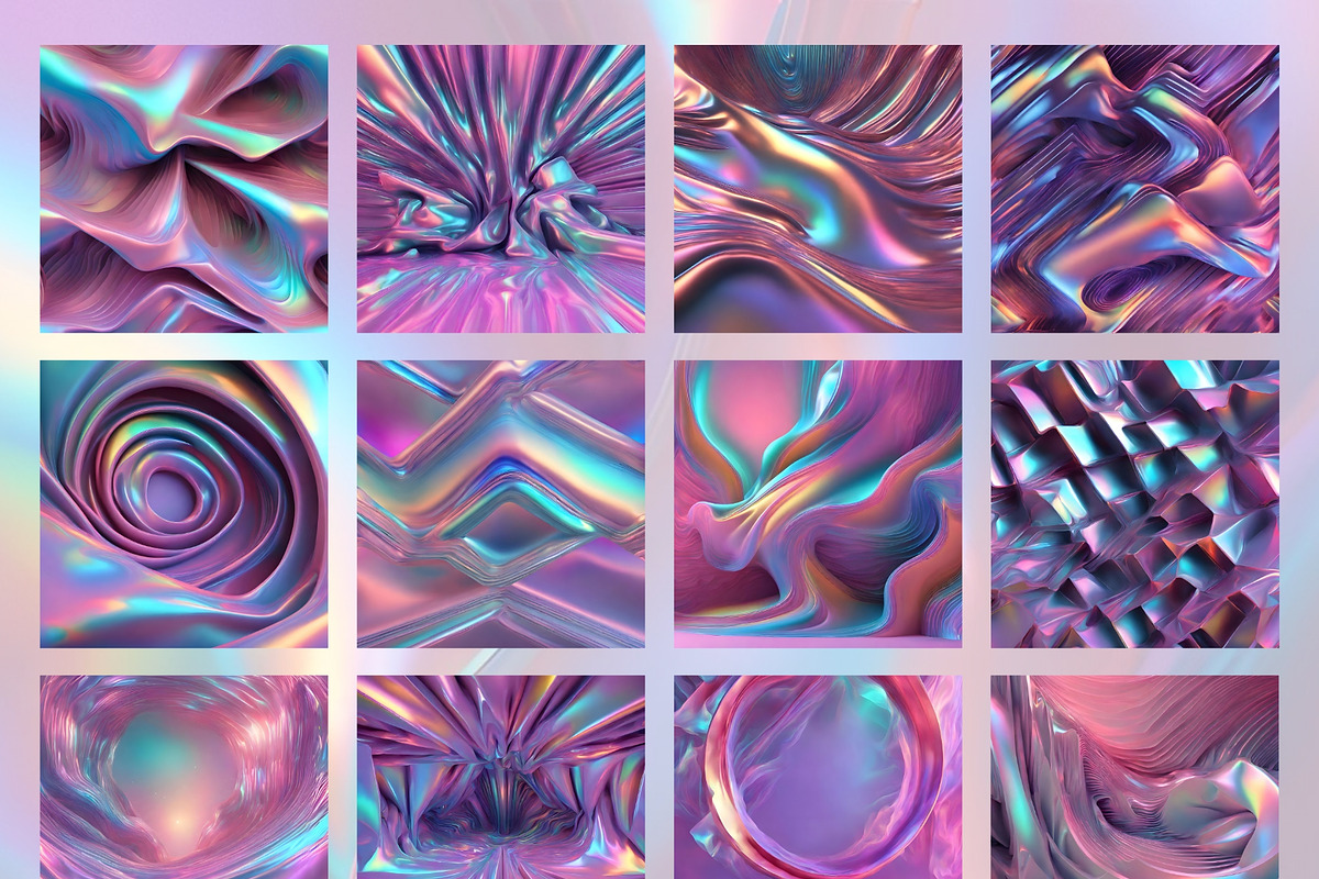 Holographic Iridescence shapes, an Object Graphic by NNclipart (Photo 8 of 10)