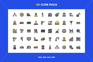 50 Industrial process icons, an Icon by Wencory