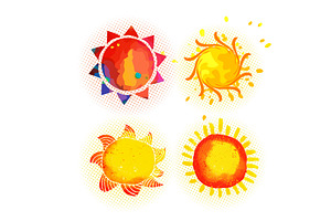 The sun objects are beautiful. hand, an Object Illustration by Nenahliadava Design