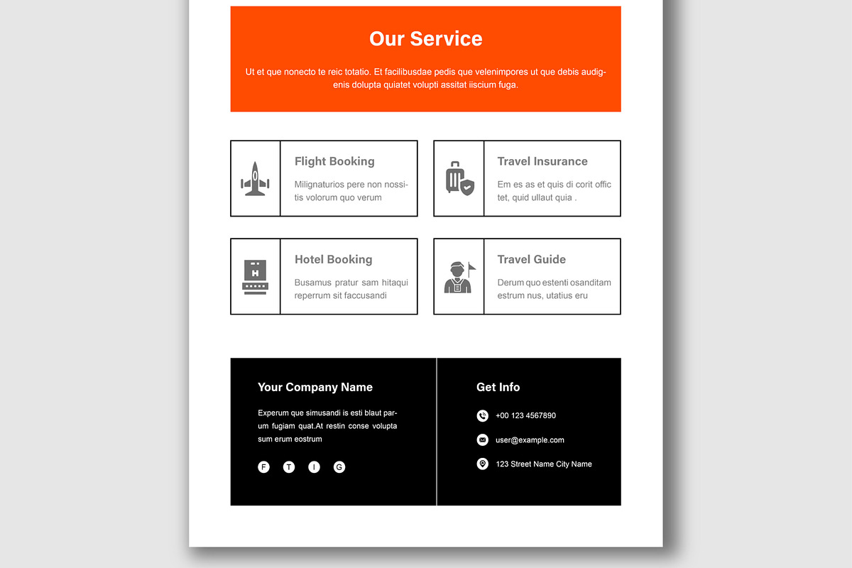 Travel Email Newsletter Layout, an UI Kit Template by MightyDesign (Photo 5 of 8)