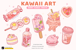 Procreate Kawaii Berry Treat Stamps