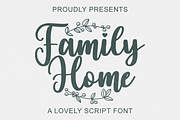 Family Home, a Script Font by BearyType Studio (Thumbnail 1 of 6)