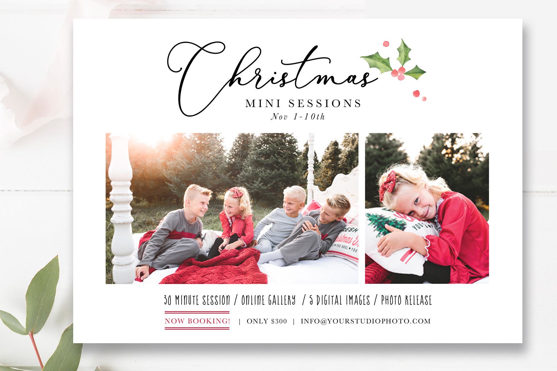 Christmas Mini Sessions Template Flyer Templates Creative Market