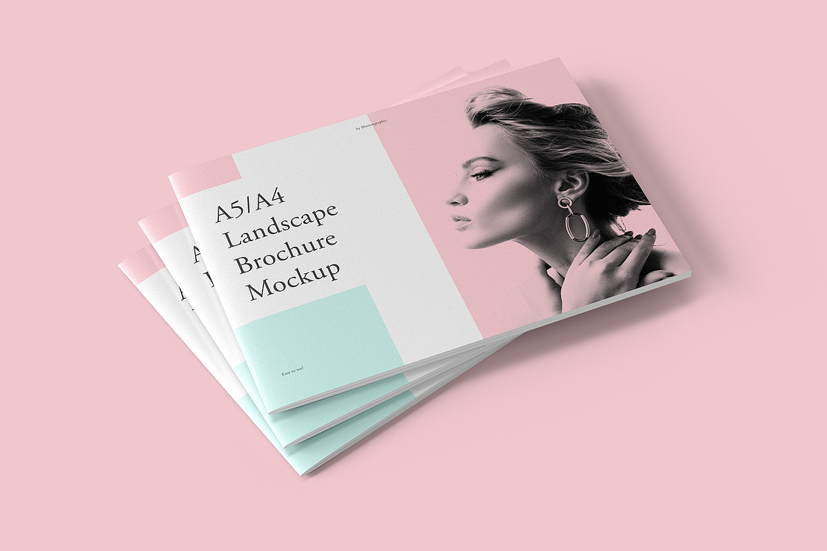 5 A4 Landscape Brochure Mockup, a Books & Magazine Mockup by Illusiongraphic (Photo 5 of 25)