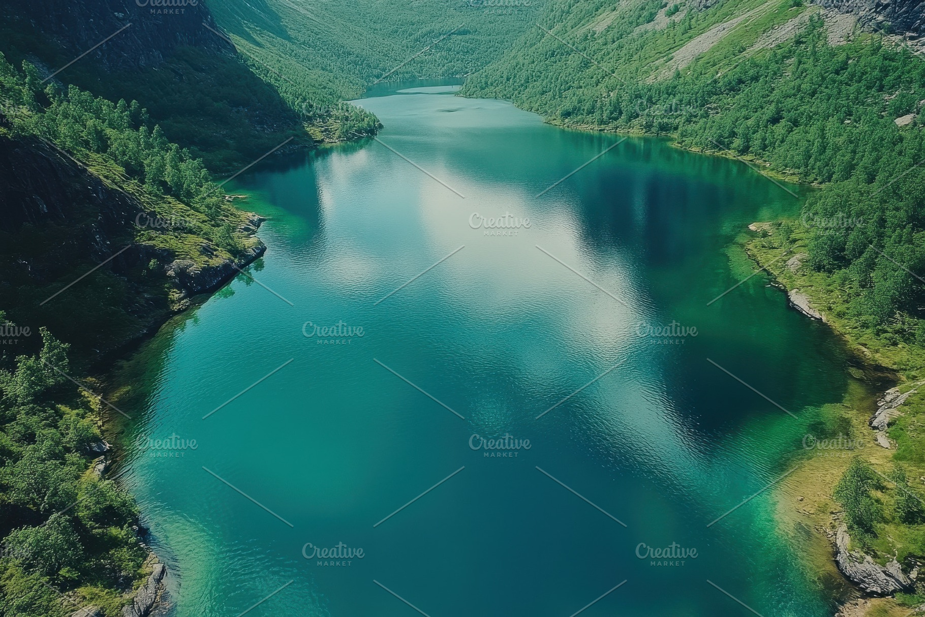 Stunning aerial view of pristine lak, a Photo by Iftikhar Alam