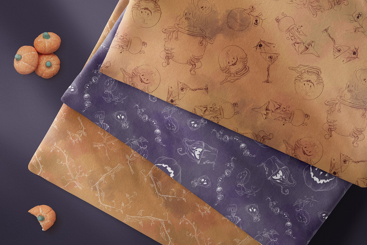 Halloween seamless patterns, a Pattern Graphic by Yuliya Art (Photo 5 of 10)