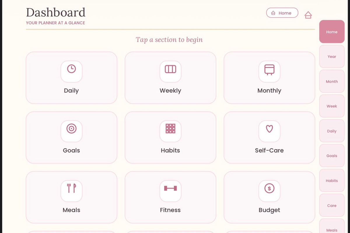 Pink Daily Planner | Hyperlinked, a Poster Template by HeavensStar (Photo 12 of 12)