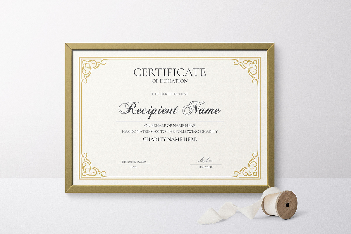 Donation Certificate, a Stationery Template by DesignDevisers (Photo 4 of 10)