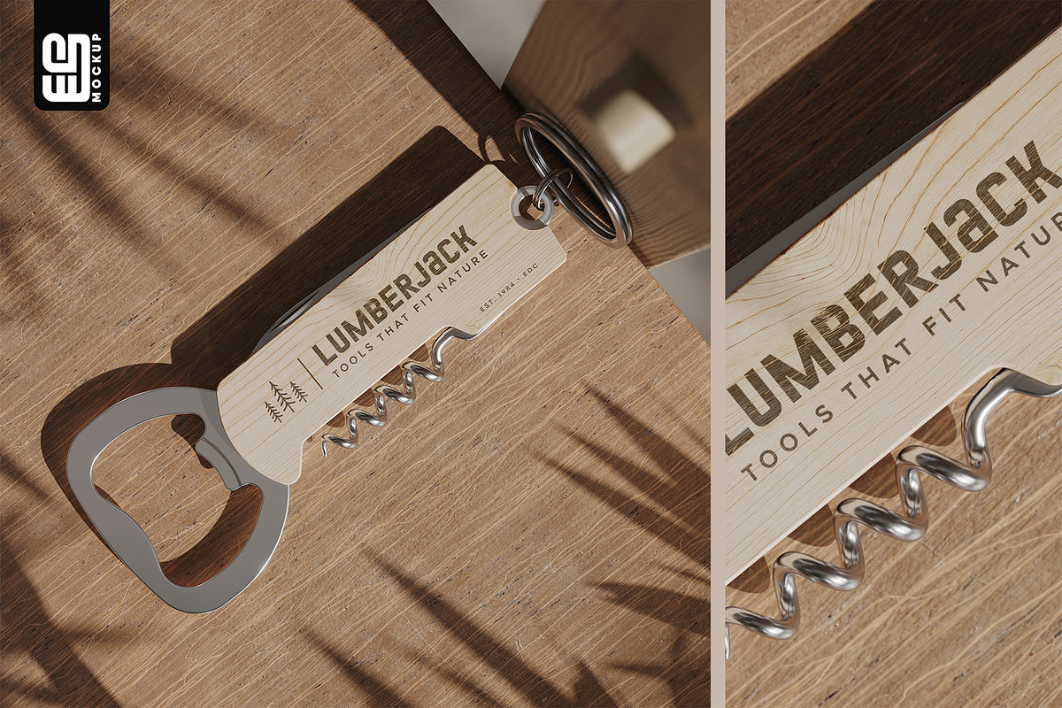 Wooden Multi Tool Mockup, an Advertising Mockup by SD Mockup (Photo 2 of 4)