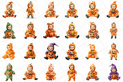 Halloween Baby Costume Clipart, an Illustration by DreamPrint404 (Thumbnail 3 of 6)