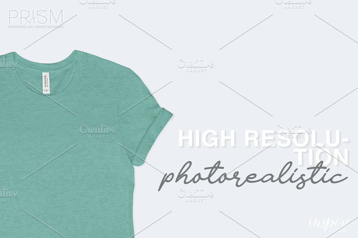 Bella Canvas 3001 Prism Heather Tees, a Shirt Mockup by Inspire Mockups (Photo 2 of 4)