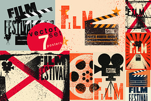 Film Festival vector poster set., an Object Illustration by PoPaShop