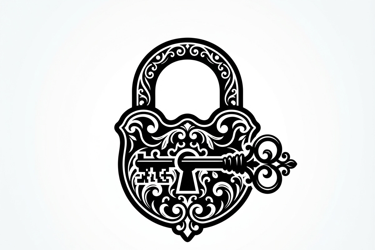 60 Ornate Key and Lock Silhouette, a Technology Illustration by Amazin_art (Photo 20 of 21)