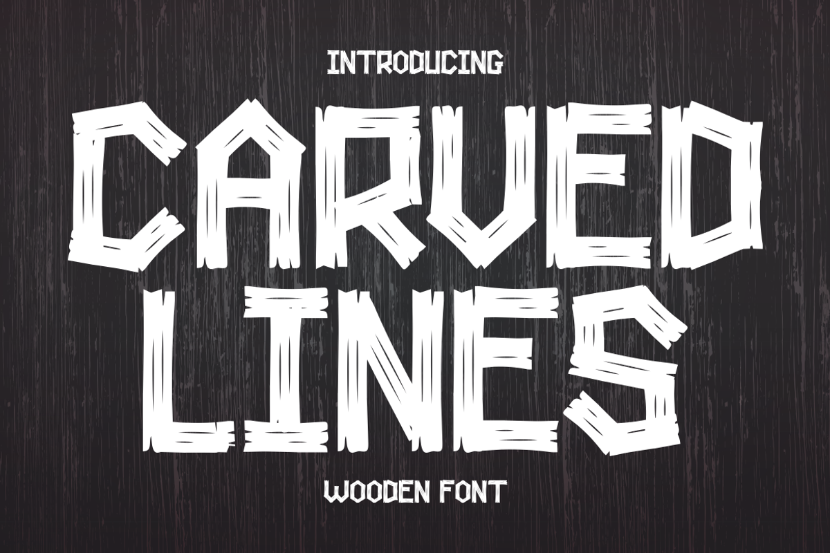 Carved Lines Wooden Font, a Font by PutraCetol Studio (Photo 1 of 5)