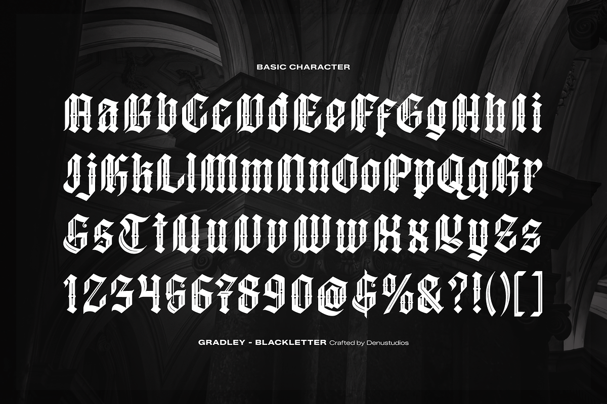 Gradley | Blackletter Font, a Blackletter Font by Denustudios (Photo 10 of 12)