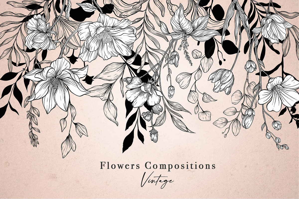 VINTAGE GARDEN FLOWERS, a Decorative Illustration by Papatongartist (Photo 5 of 9)