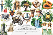 Watercolor Jungle Mystery Clipart, an Illustration by Design Market (Thumbnail 1 of 5)