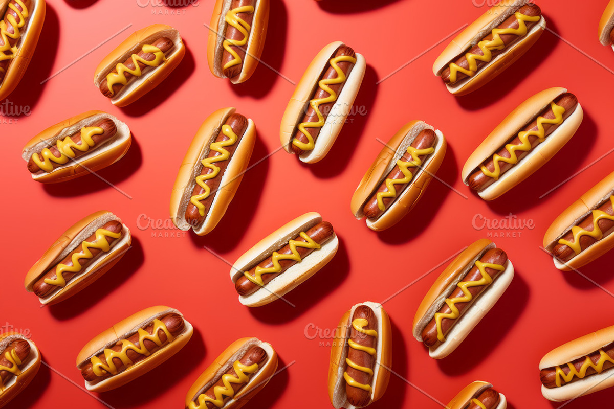 Hot Dogs 29 Patterns., a Food & Drink Photo by Handmadefont (Photo 5 of 9)