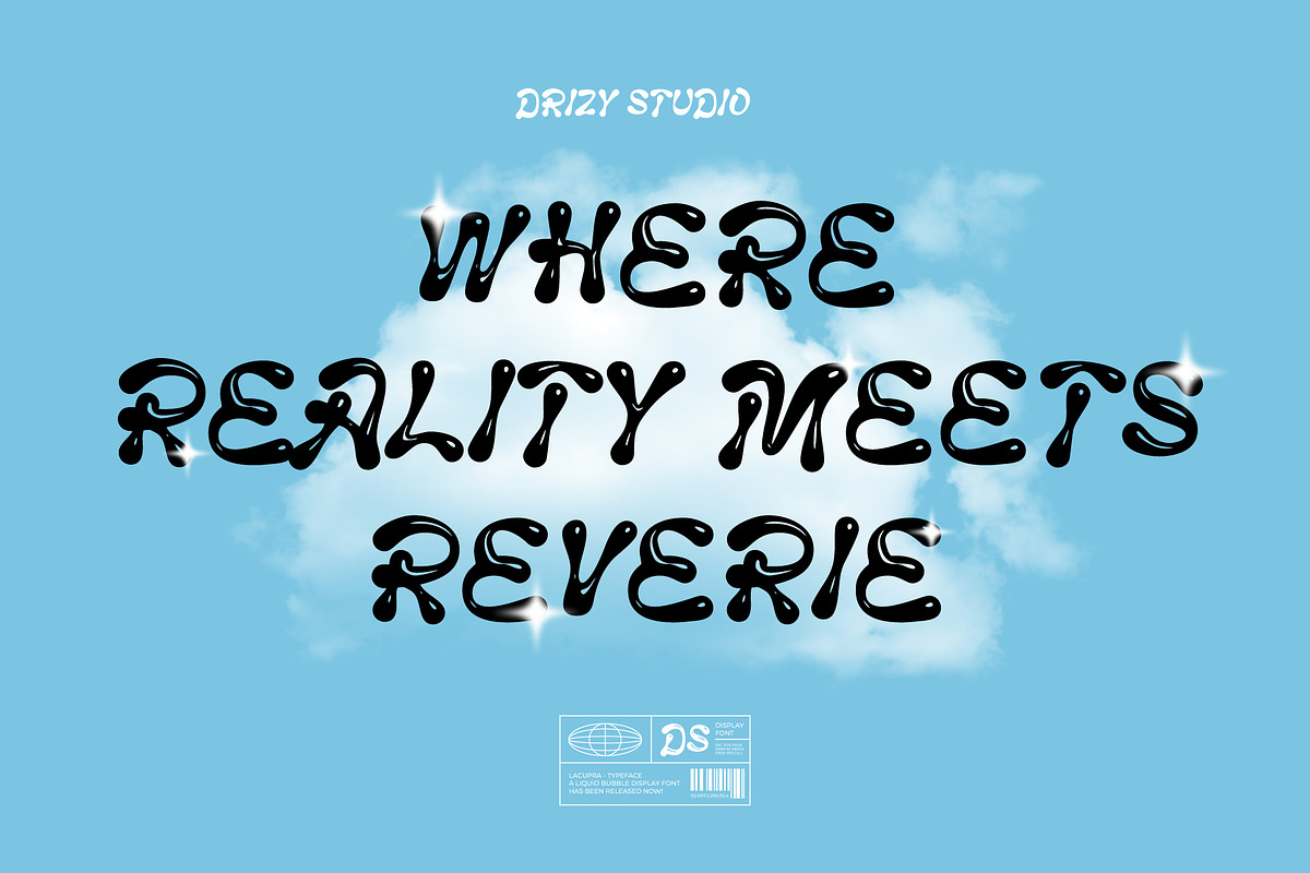 Lacupra - Liquid Bubble Display Font, a Sans Serif Font by Drizy (Photo 2 of 10)