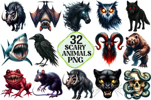 Scary Animals Sublimation PNG, an Illustration by Pixels.Craft