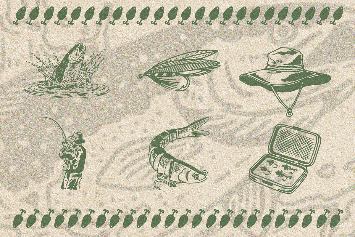 Vintage Fishing Illustration Bundle, a Sport Illustration by Southerntown (Photo 5 of 13)