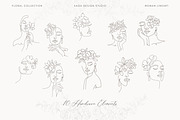 Minimalist Floral Woman Lineart, an Illustration by Saga Design Studio (Thumbnail 2 of 5)