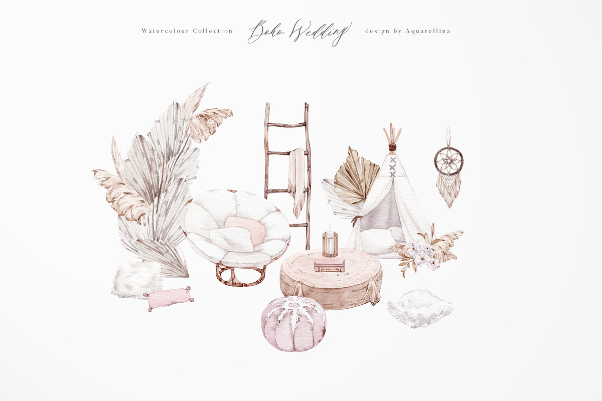 Boho Wedding Illustrations, an Illustration by Aquarellina (Photo 7 of 28)